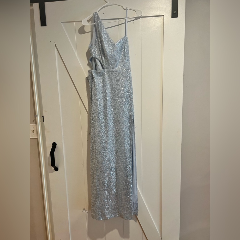 Maxi sequin baby blue dress